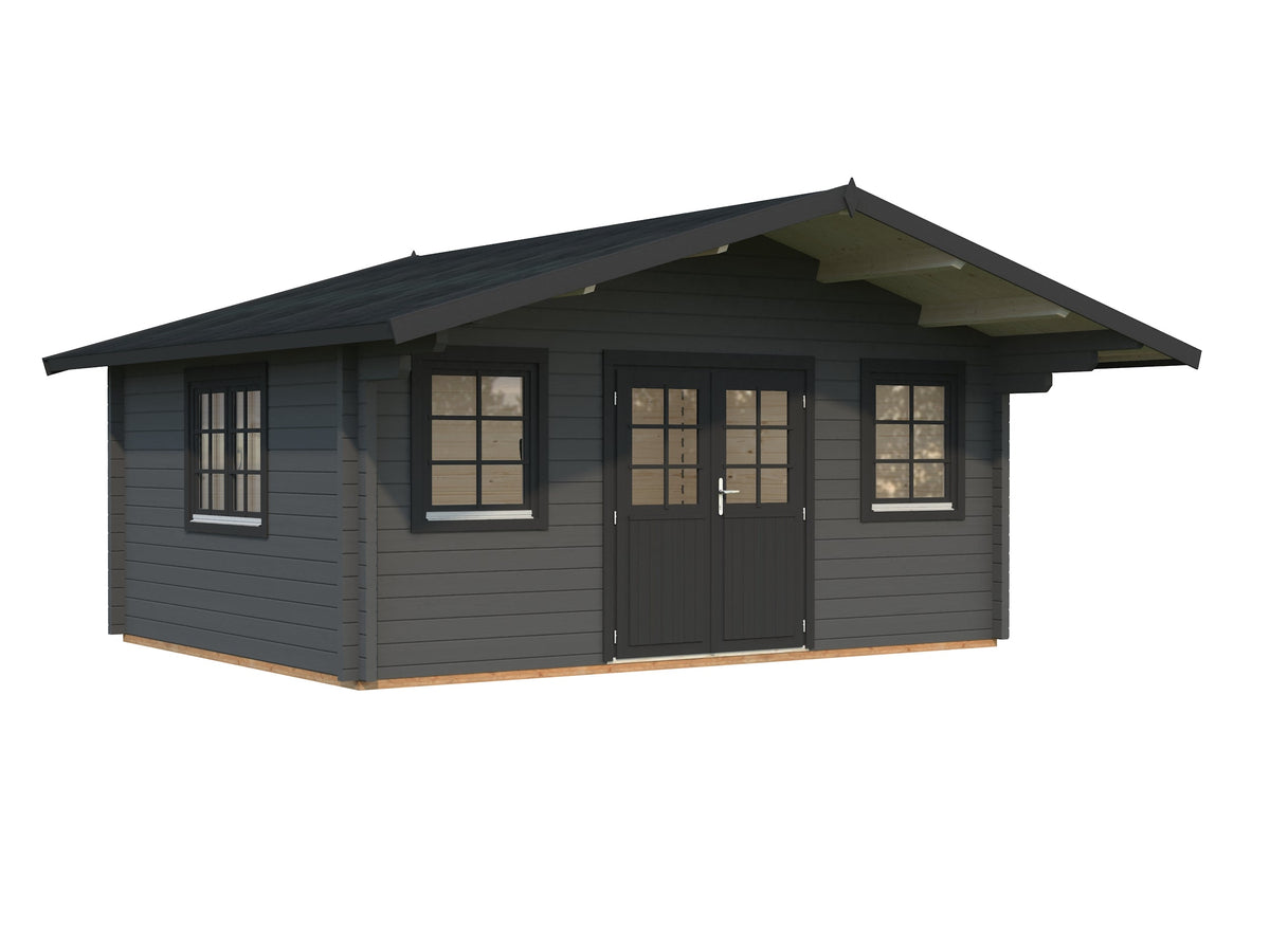 Garden Cabin Helena 18.6 m², grey with anthracite trim