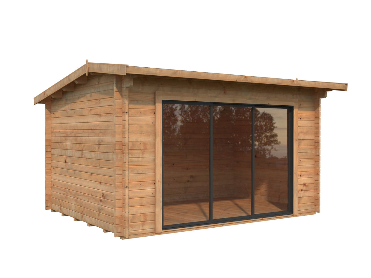 Garden Cabin Ines 11.1 m² Slide, brown dip-treated