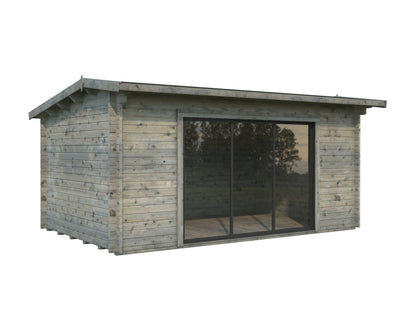 Garden Cabin Ines 13.7 m² Slide Plus, grey dip-treated