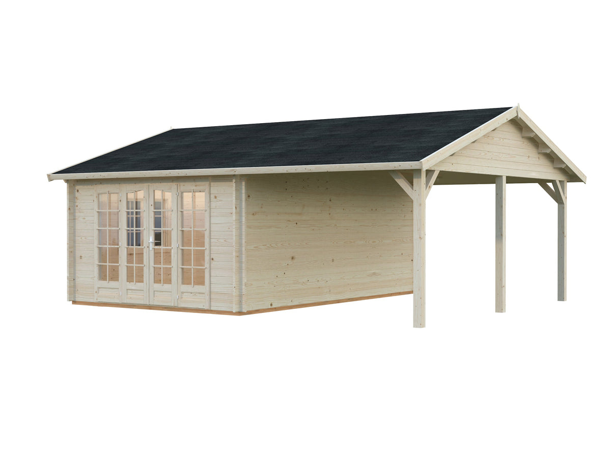 Garden Cabin Irene 19.0+16.2 m², clear dip-treated