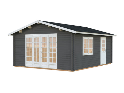 Grey with white trim