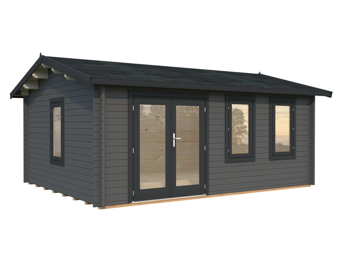 Garden Cabin Iris 19.1 m², grey with anthracite trim
