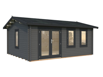 Garden Cabin Iris 19.1 m², grey with anthracite trim