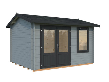 Garden Cabin Iris 9.6 m², light grey with anthracite trim