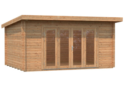 Garden Cabin Lea 14.2 m² Bifold, brown dip-treated