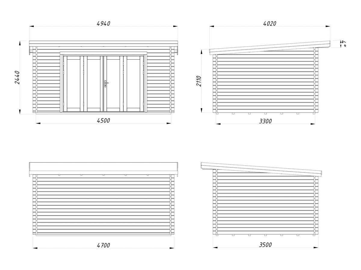 Garden Cabin Lea 14.2 m² Bifold