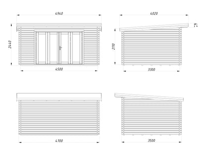 Garden Cabin Lea 14.2 m² Bifold