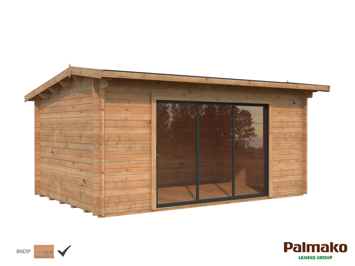 Garden Cabin Lea 14.2 m² Slide Plus, brown dip-treated