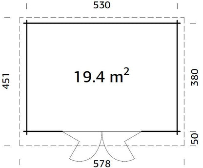 Garden Cabin Lea 19.4 m² Bifold