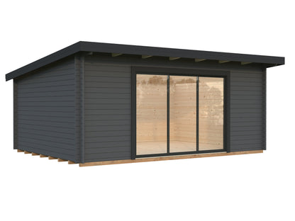 Garden Cabin Lea 19.4 m² Slide, grey with anthracite trim