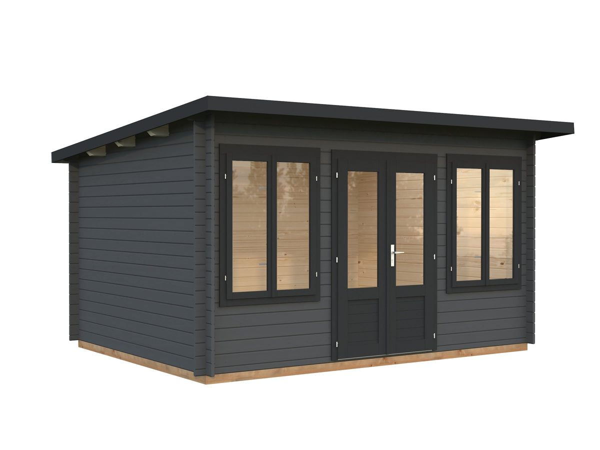 Garden Cabin Lisa 11.5 m², grey with anthracite trim