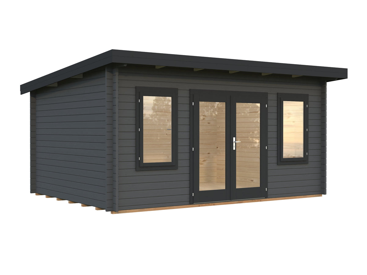 Garden Cabin Lisa 14.2 m², grey with anthracite trim