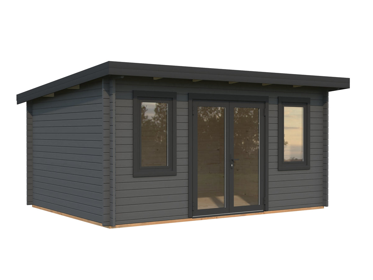 Garden Cabin Lisandra 14.2 m², grey with anthracite trim