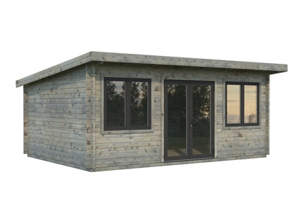 Garden Cabin Lisandra 19.4 m², grey dip-treated