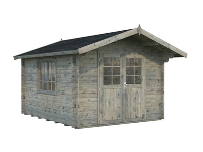 Garden Cabin Sally 10.2 m², grey dip-treated