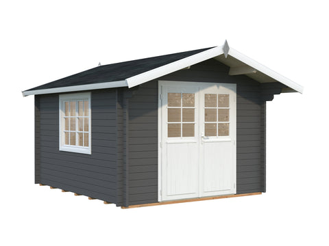 Grey with white trim