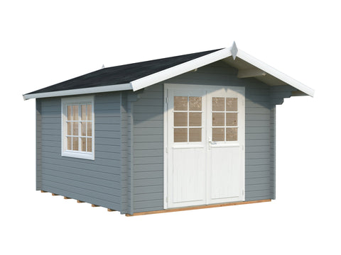 Light grey with white trim