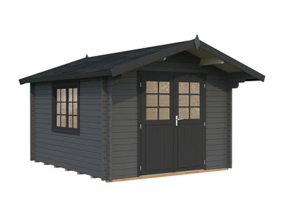 Garden Cabin Sally 10.2 m², grey with anthracite trim