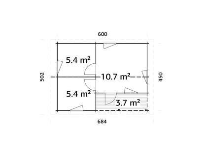 Garden Cabin Sandra 21.5+3.7 m²
