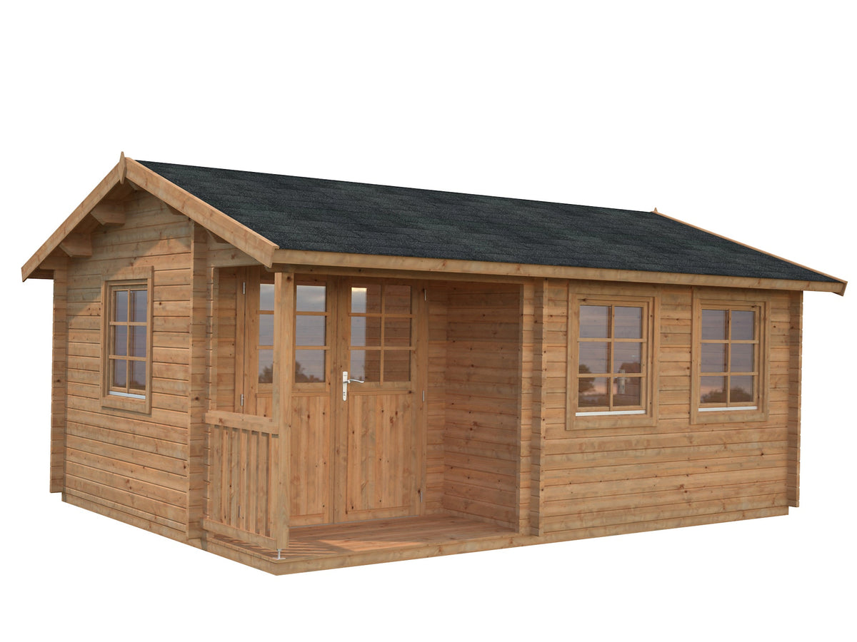 Garden Cabin Susanna 16.4 m², brown dip-treated