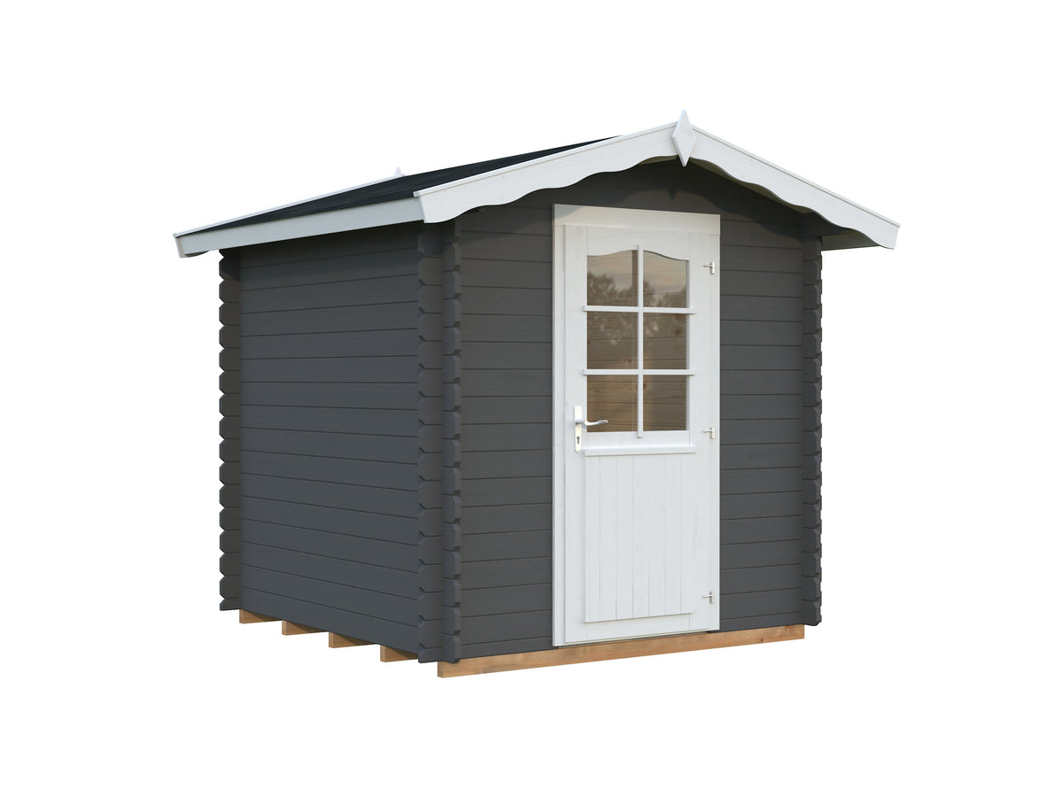 Garden Cabin Vivian 3.8 m², grey with white trim