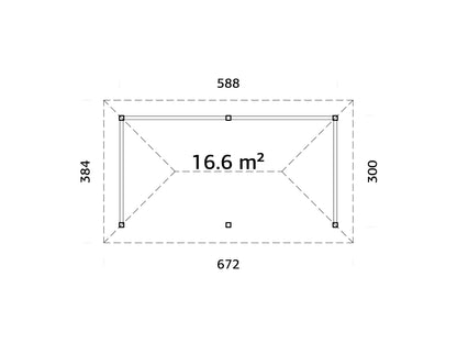 Garden Gazebo Bianca 16.6 m² Set 107