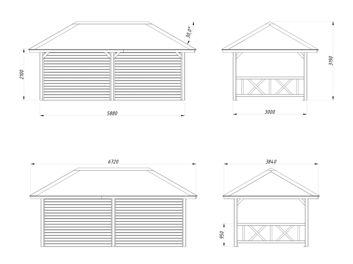 Garden Gazebo Bianca 16.6 m² Set 108