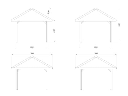 Garden Gazebo Bianca 8.3 m²
