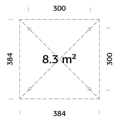 Garden Gazebo Bianca 8.3 m²