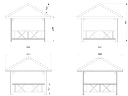 Garden Gazebo Bianca 8.3 m² Set 101