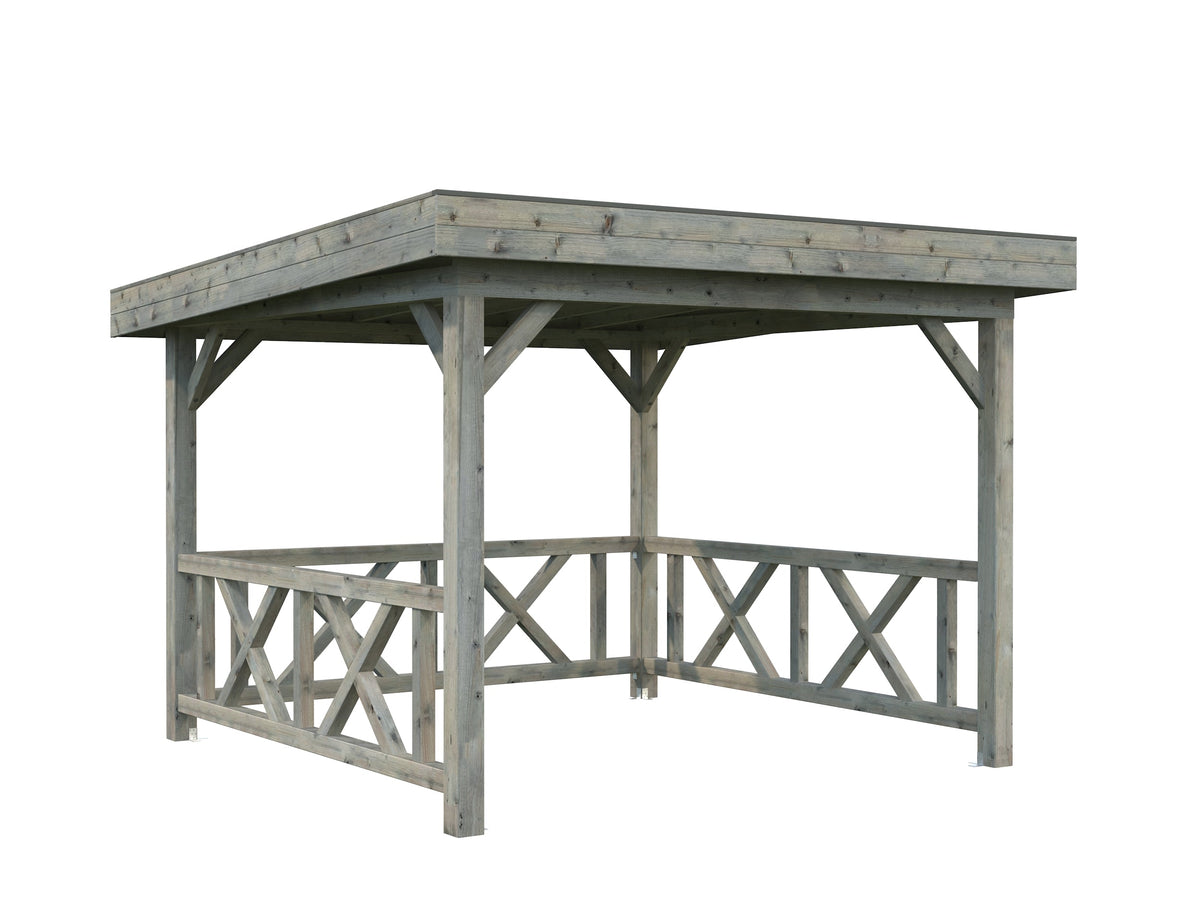 Garden Gazebo Lenna 8.3 m² Set 301, grey dip-treated