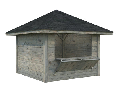 Garden Kiosk Bianca 8.3 m² Set 104, grey dip-treated