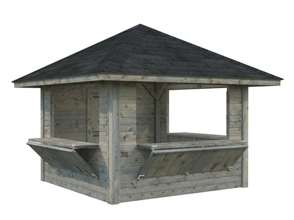 Garden Kiosk Bianca 8.3 m² Set 106, grey dip-treated