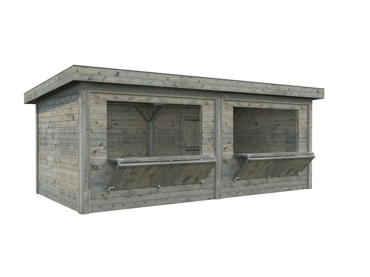 Garden Kiosk Lenna 16.6 m² Set 311, grey dip-treated