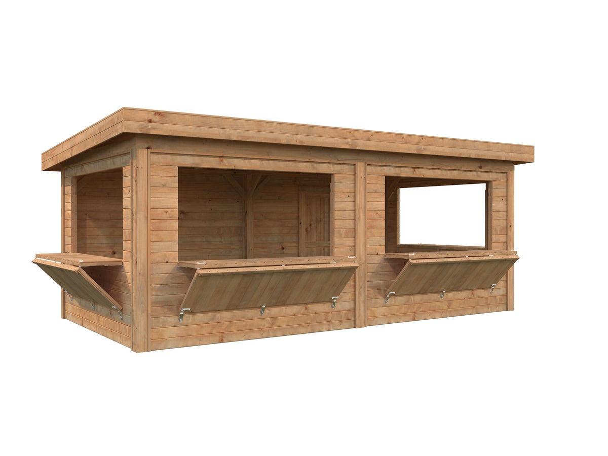 Garden Kiosk Lenna 16.6 m² Set 312, brown dip-treated