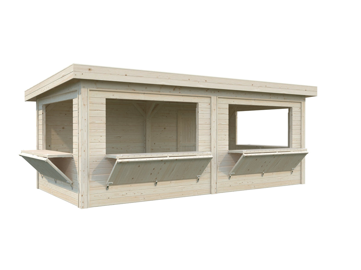 Garden Kiosk Lenna 16.6 m² Set 312, clear dip-treated