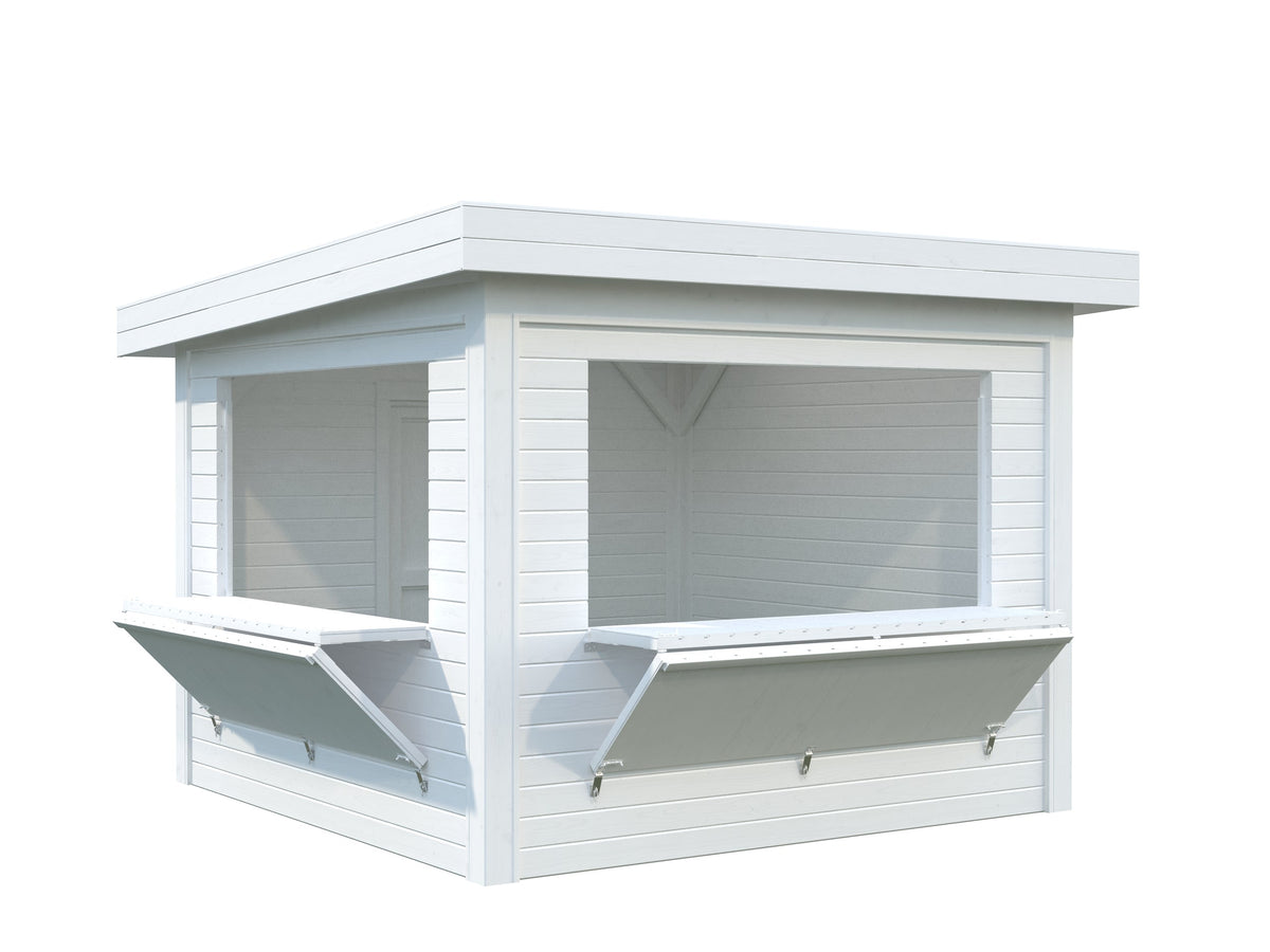 Garden Kiosk Lenna 8.3 m² Set 305, painted white