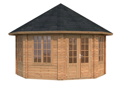 Garden Pavilion Hanna 14.1 m², brown dip-treated