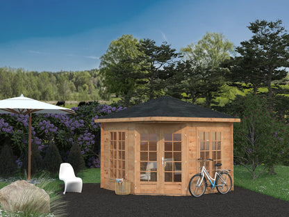 Garden Pavilion Melanie 7.0 m², brown dip-treated