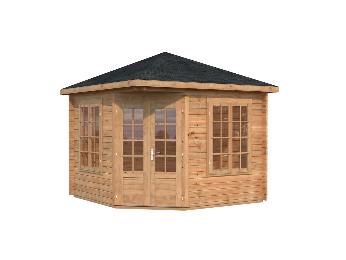 Garden Pavilion Melanie 9.9 m², brown dip-treated