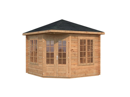 Garden Pavilion Melanie 9.9 m², brown dip-treated
