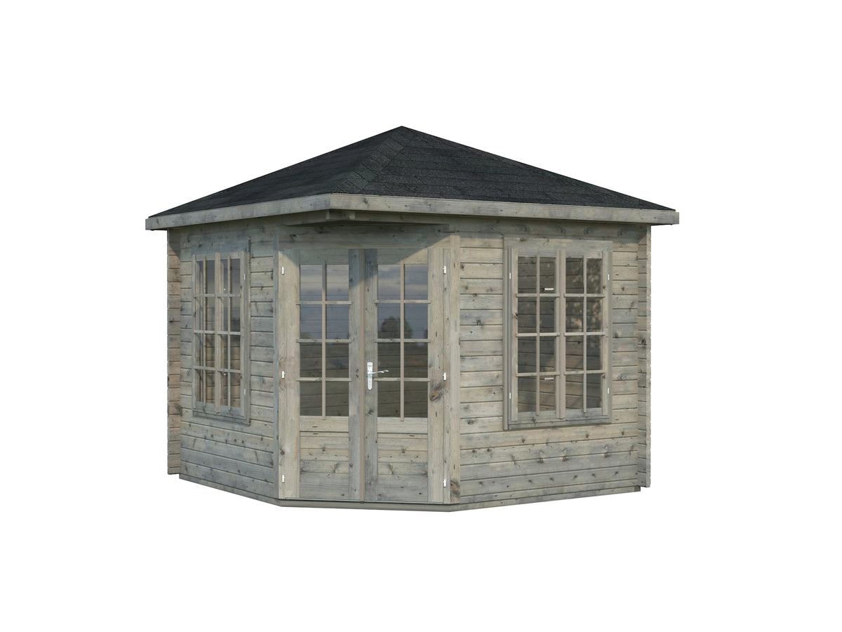 Garden Pavilion Melanie 9.9 m², grey dip-treated