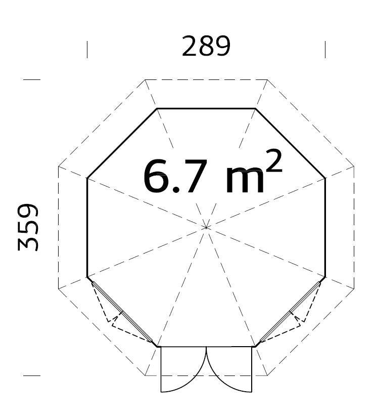 Garden Pavilion Veronica 2 6.7 m²