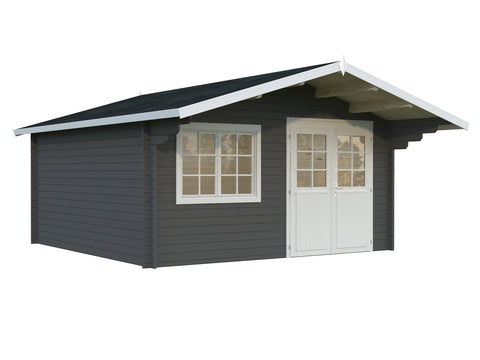 Grey with white trim
