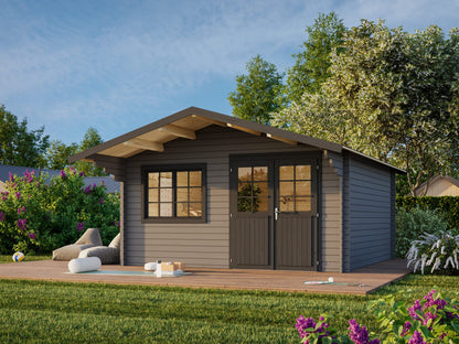 Garden Shed Britta 17.5 m², grey with anthracite trim