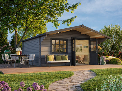 Garden Shed Britta 19.7 m², grey with anthracite trim