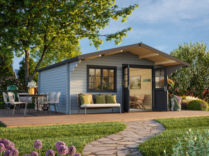 Garden Shed Britta 19.7 m², light grey with anthracite trim