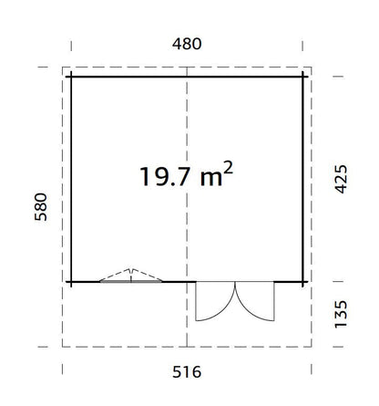 Garden Shed Britta 19.7 m²