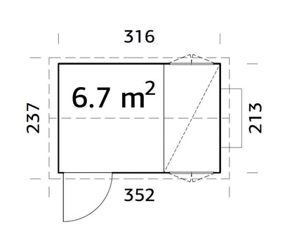 Garden Shed Chick 6.7 m²
