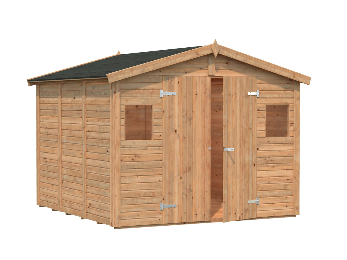 Garden Shed Dan 7.5 m², brown dip-treated